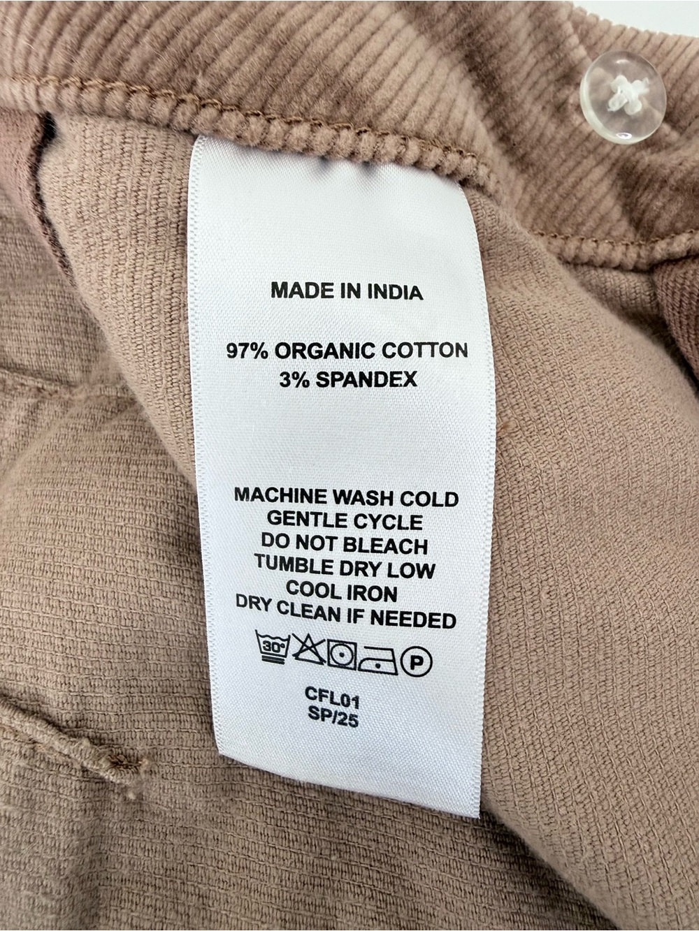 Quince Organic Cotton Stretch Corduroy Wide Leg Crop Pants Tan Beige Size 12 - Picture 8 of 12
